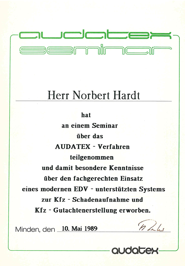 Zertifikat Audatex