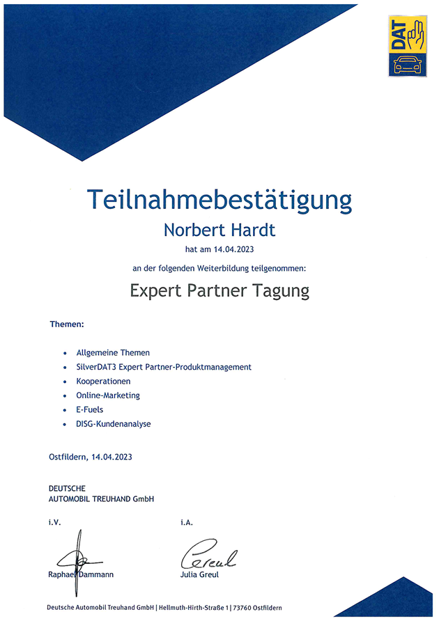 Zertifikat DAT