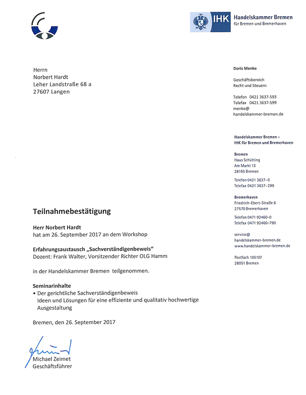 Zertifikat IHK