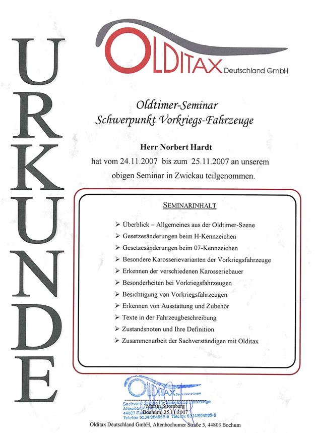 Zertifikat Olditax